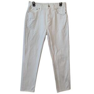 Madewell Perfect Summer Jean Tile White Denim High Rise Skinny Jeans Size 29